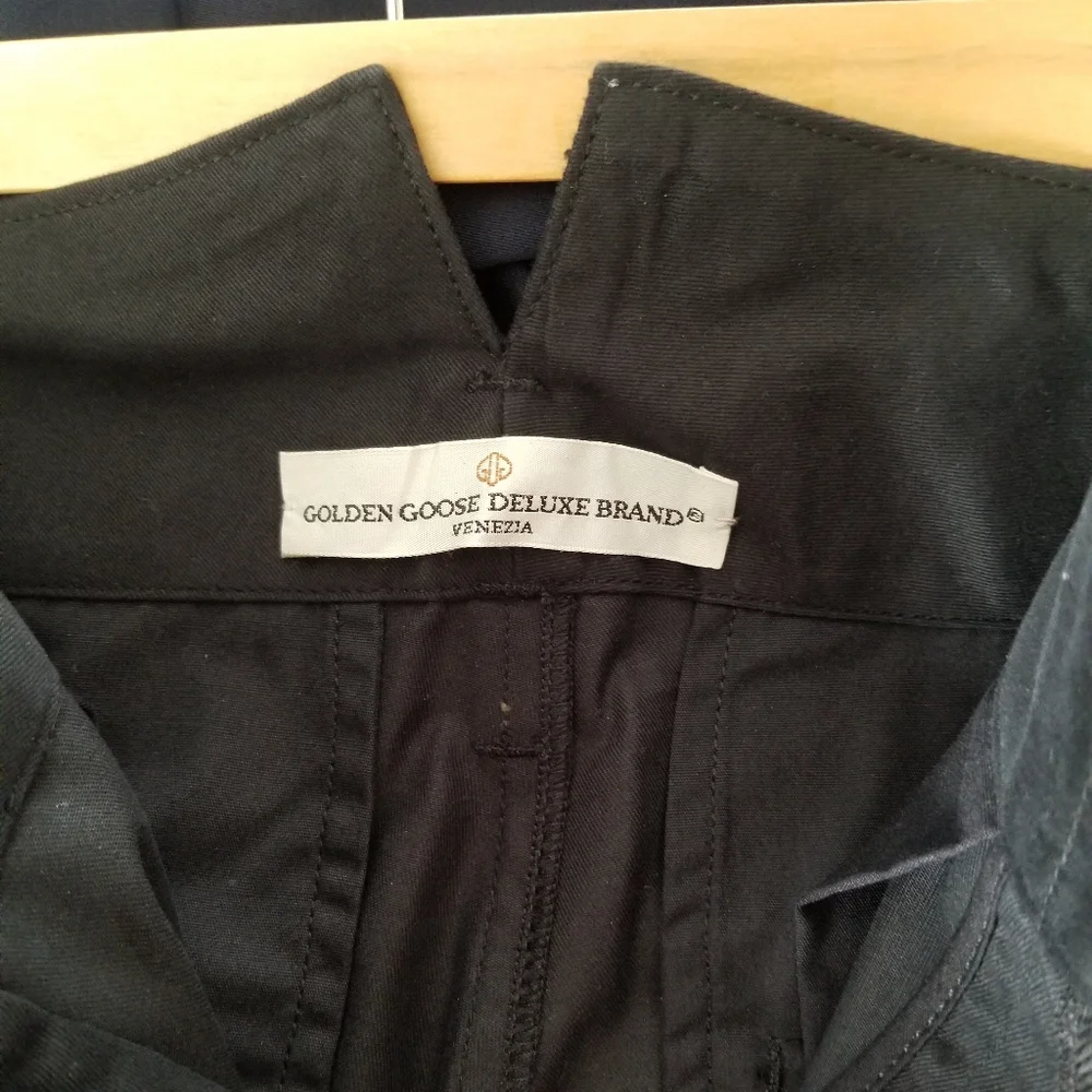 Golden Goose High Rise Tapered Leg Chino Pants Size S Small Black - Picture 6 of 11